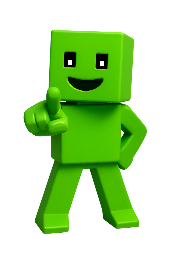 PEY Mascot - The friendly green blockchain character